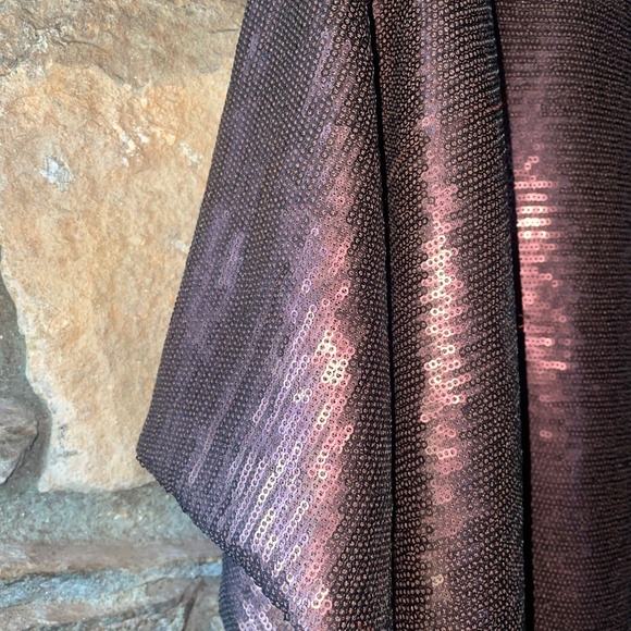 Cesar Galindo Coco Brown Matte Sequined Top - Picture 2 of 3